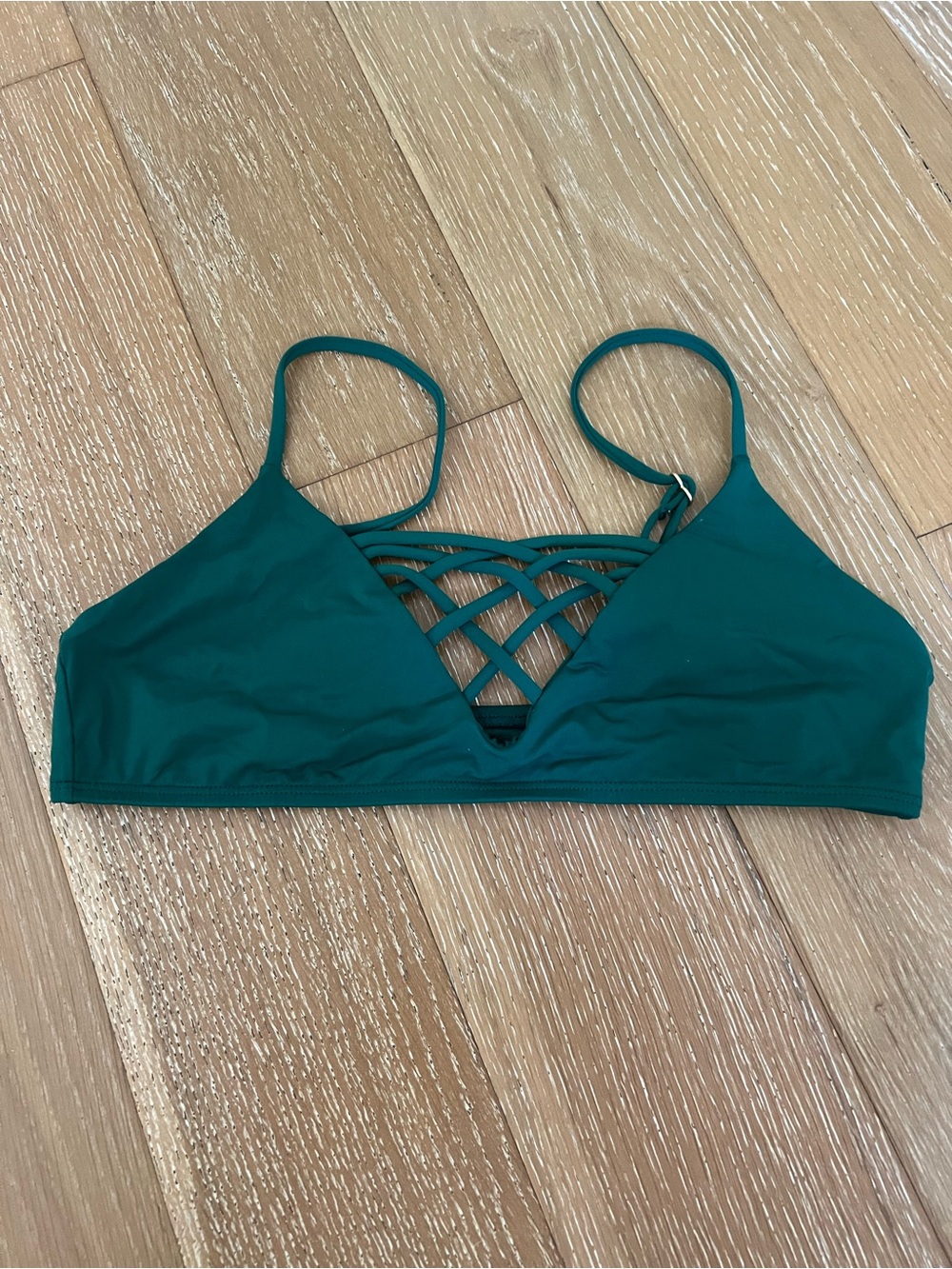 l*space Teal Strappy Bikini Top